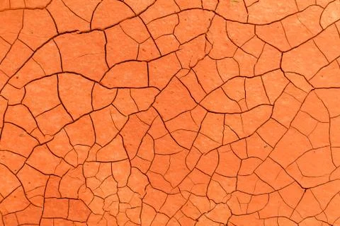 Orange drought soil pattern - no water Stock Photos