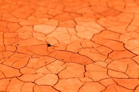 Orange drought soil pattern - no water Stock Photos