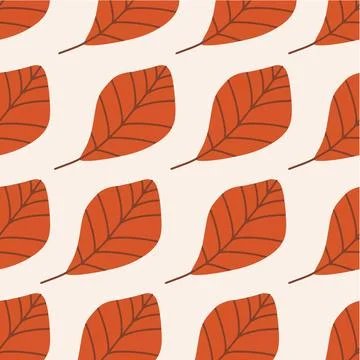Orange dry fall leaves pattern, textured cute fall background Illustrazione stock
