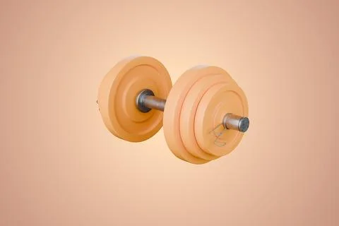 Orange dumbs on beige background Stock Illustration