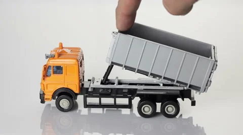 Orange dump truck Video stock 44421197
