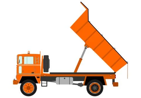 Orange dump truck Stock Illustration
