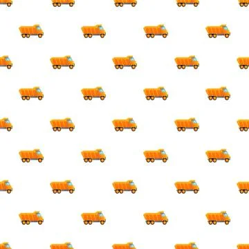 Orange dump truck seamless pattern background Illustrazione stock