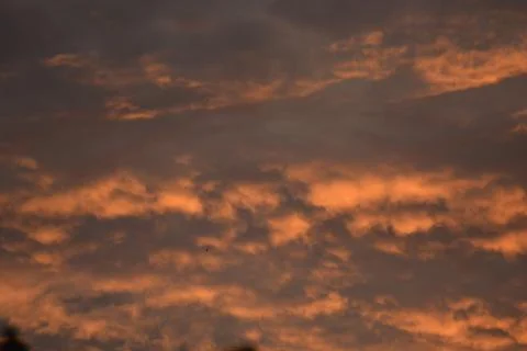 Orange dusk gradient with quilted cloud pattern Foto stock