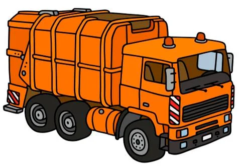 Orange dustcart Stock Illustration