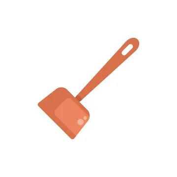 Orange dustpan lying on white background Illustration