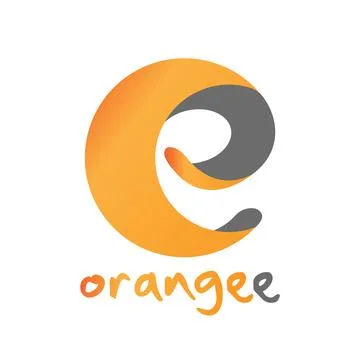 Orange e brand, symbol, design, graphic, minimalist.logo Stock Illustration