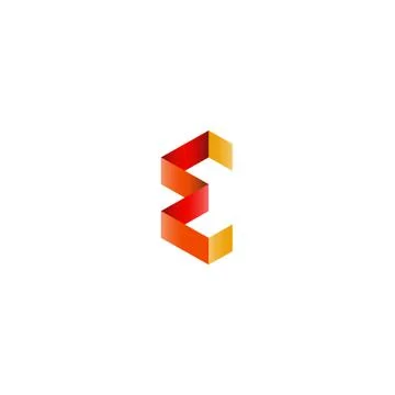 Orange e letter Stock Illustration