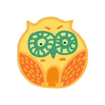 Orange Eagle Hand Drawn Owl Bird 스톡 일러스트