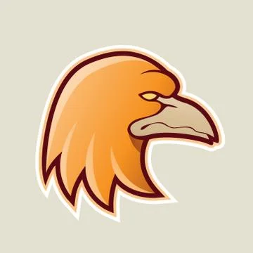Orange Eagle Head Cartoon Icon Vector Illustration 스톡 일러스트