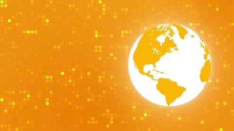 Orange Earth Globe with Bokeh Light Background Loop. Stock Footage 286775204