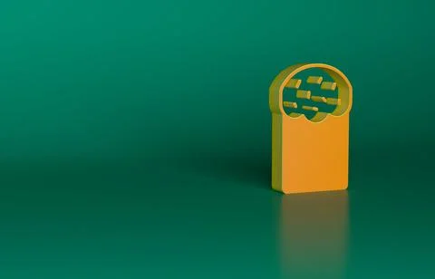 Orange Easter cake icon isolated on green background. Happy Easter. Minimalism Stock Illustration