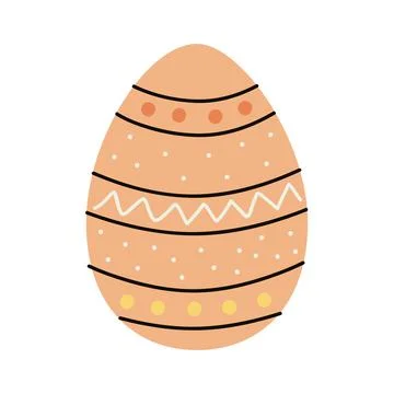 Orange easter egg painted Stock Illustration