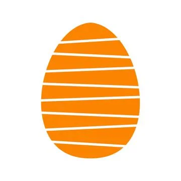 Orange easter egg with stripes. Vector illustration 스톡 일러스트