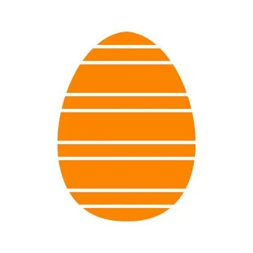 Orange easter egg with wide stripes. Vector illustration Stock Illustration