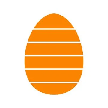 Orange easter egg with wide stripess. Vector illustration 스톡 일러스트