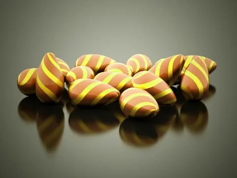 Orange easter eggs concept rendered on dark background 스톡 일러스트