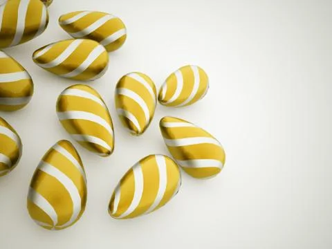 Orange easter eggs concept rendered Stock Illustration