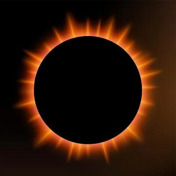 Orange Eclipse, Suitable For Product Advertising, Natural Events, Horror Co.. Illustrazione stock
