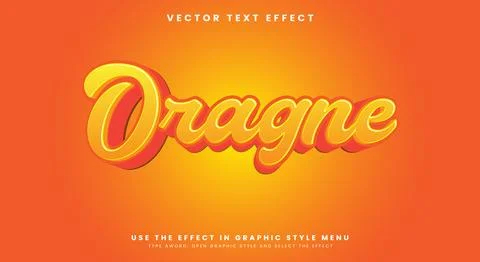 Orange editable text effect Stock Illustration