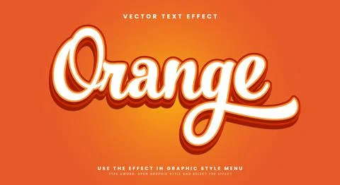 Orange editable text effect Template Stock Illustration
