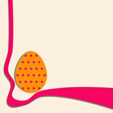 Orange egg with red polka dots (eps) Stock Illustration