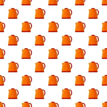 Orange electric kettle repeating diagonal seamless pattern イラスト素材