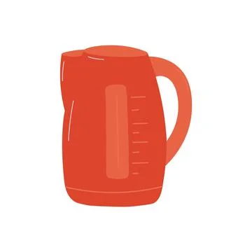 Orange electric kettle on white background. Stock Illustration