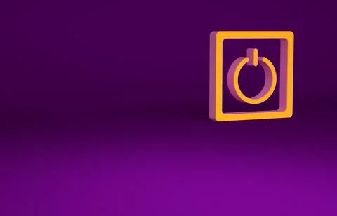 Orange Electric light switch icon isolated on purple background. On and Off i イラスト素材