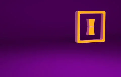 Orange Electric light switch icon isolated on purple background. On and Off i イラスト素材