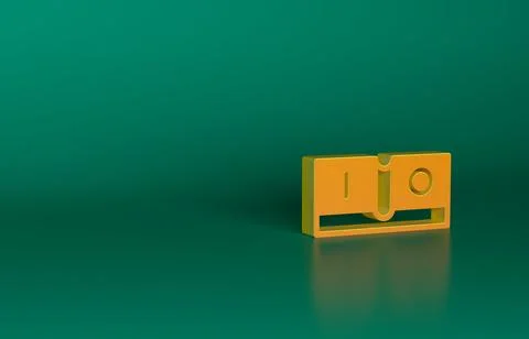 Orange Electric light switch icon isolated on green background. On and Off icon 스톡 일러스트