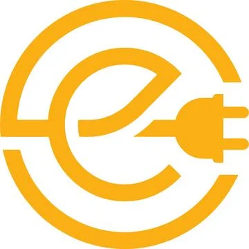 Orange Electric Plug Symbol Inside Circle Icon Иллюстрация