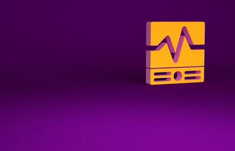 Orange Electrical measuring instruments icon isolated on purple background. A Illustrazione stock