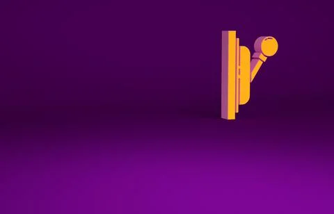 Orange Electrical panel icon isolated on purple background. Switch lever. Min Stock Illustration