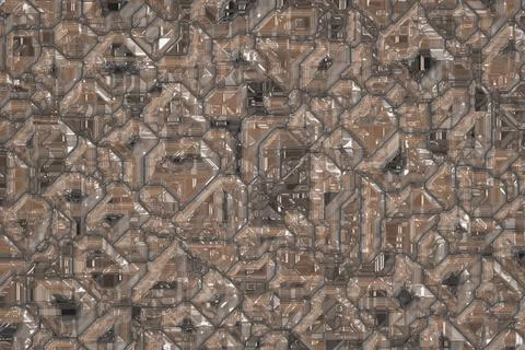 Orange electronic crystal pattern background texture illustration Stock Illustration