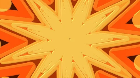 Orange Eleven Point Star Rotating Stock Footage 100260422