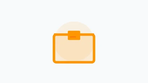 Orange email icon flat design icon for message inbox. Clean minimal motion 動画素材 342622755