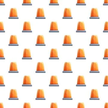 Orange emergency flasher warning light seamless pattern Stock Illustration
