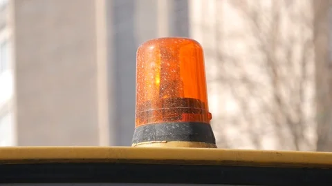 Orange emergency light close Stock Footage 100191760