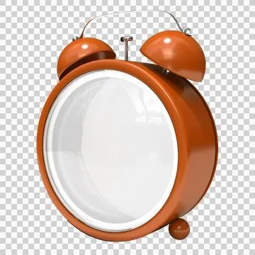 Orange empty alarm clock Stock Illustration