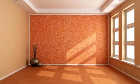 Orange empty room Stock Illustration