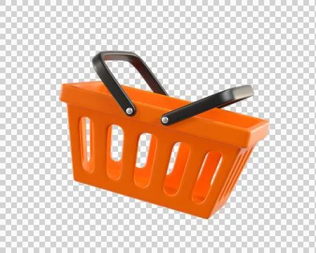 Orange empty Shopping Cart Stock Illustration