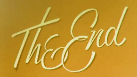 ORANGE The End Old Title Vintage Film Home Movie 8mm Retro Cinema Hollywood Stock Footage 321826941
