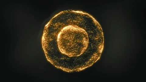 Orange energy magic circle, sphere, ball made of futuristic waves and lines Video stock 282311580