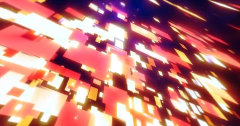 Orange energy squares and rectangles particles magic glowing hi-tech futuri.. 库存插图