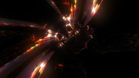 Orange Energy Tunnel VJ Loop Stock Footage 330004704