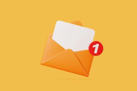 Orange Envelope with New Message Notification Stock Illustration