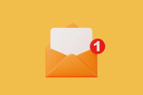 Orange envelope with notification badge icon イラスト素材