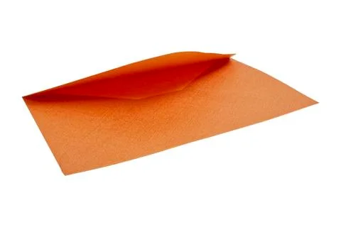 Orange envelope on a white background Stock Photos