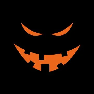 Orange Evil Face Stock Illustration
